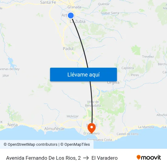 Avenida Fernando De Los Rios, 2 to El Varadero map