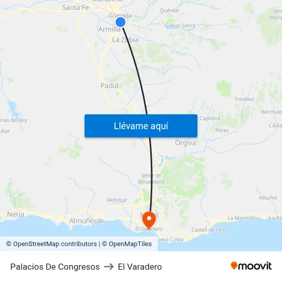 Palacios De Congresos to El Varadero map