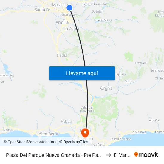 Plaza Del Parque Nueva Granada -  Fte Parroquia S.J. Bautista to El Varadero map