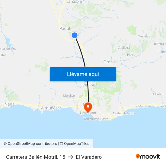 Carretera Bailén-Motril, 15 to El Varadero map