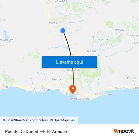 Puente De Dúrcal to El Varadero map