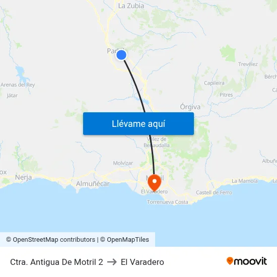 Ctra. Antigua De Motril 2 to El Varadero map