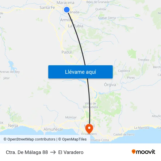 Ctra. De Málaga 88 to El Varadero map
