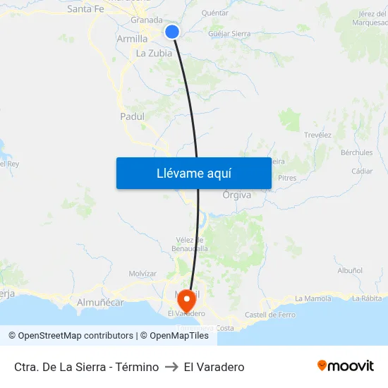 Ctra. De La Sierra - Término to El Varadero map