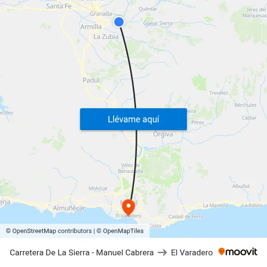 Carretera De La Sierra - Manuel Cabrera to El Varadero map