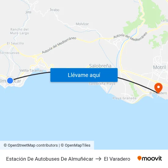Estación De Autobuses De Almuñécar to El Varadero map