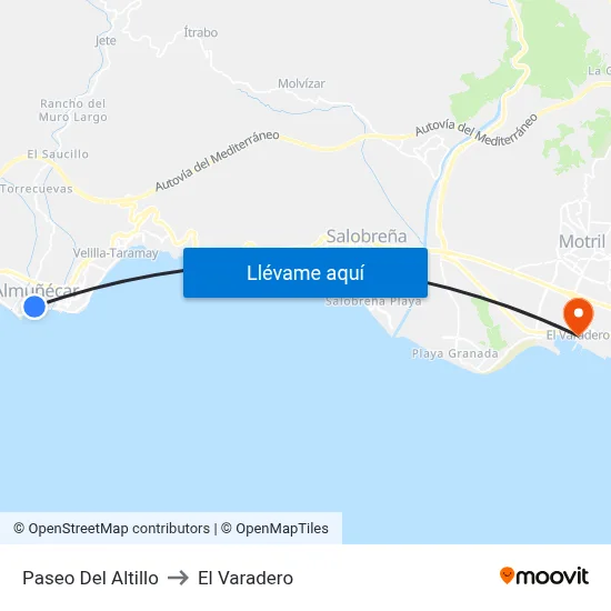 Paseo Del Altillo to El Varadero map