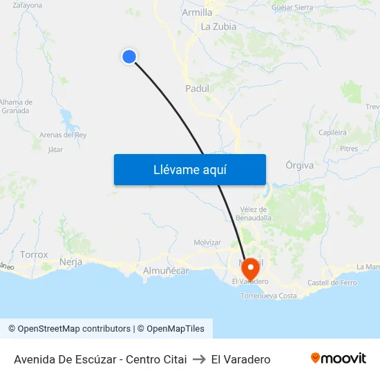 Avenida De Escúzar - Centro Citai to El Varadero map