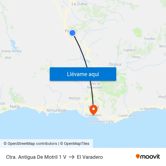 Ctra. Antigua De Motril 1 V to El Varadero map