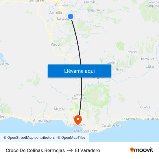 Cruce De Colinas Bermejas to El Varadero map