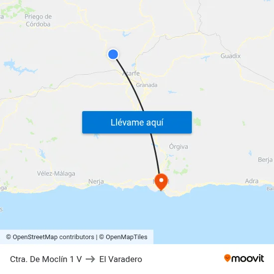 Ctra. De Moclín 1 V to El Varadero map