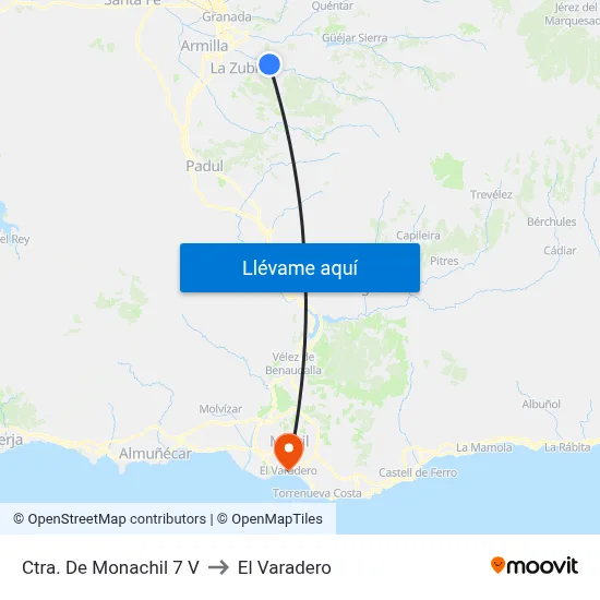 Ctra. De Monachil 7 V to El Varadero map