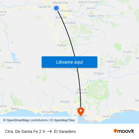 Ctra. De Santa Fe 2 V to El Varadero map