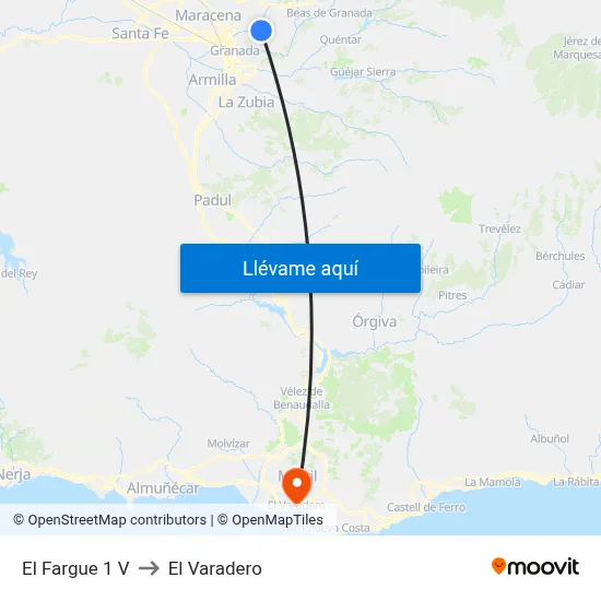 El Fargue 1 V to El Varadero map