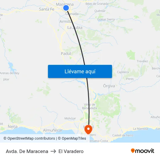 Avda. De Maracena to El Varadero map