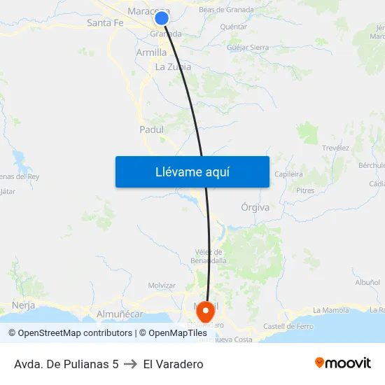 Avda. De Pulianas 5 to El Varadero map