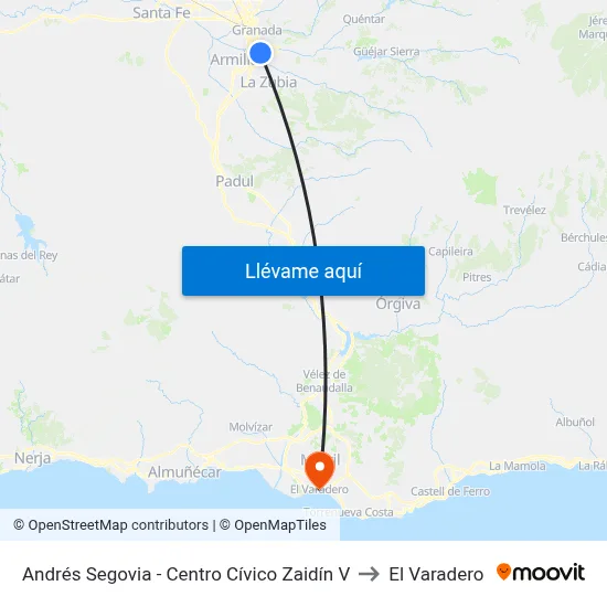 Andrés Segovia - Centro Cívico Zaidín V to El Varadero map