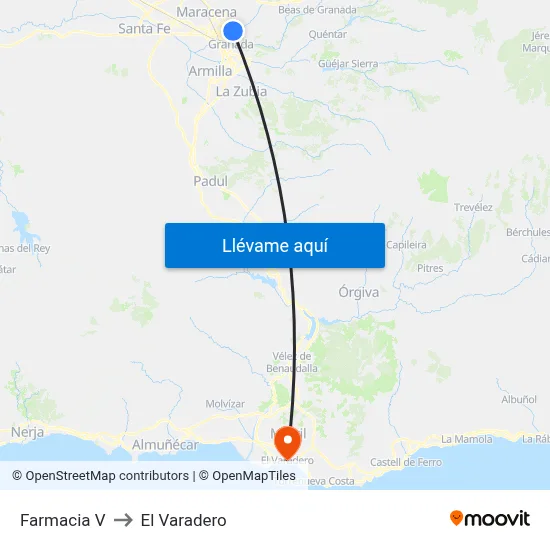 Farmacia V to El Varadero map