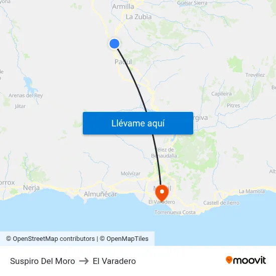 Suspiro Del Moro to El Varadero map