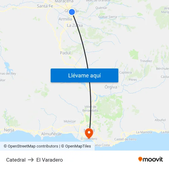 Catedral to El Varadero map