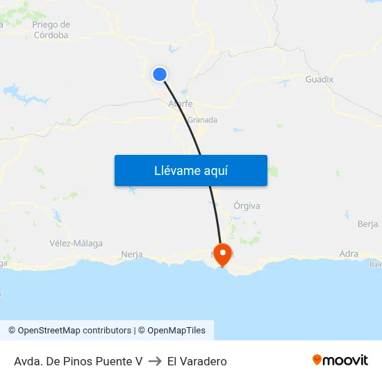Avda. De Pinos Puente V to El Varadero map