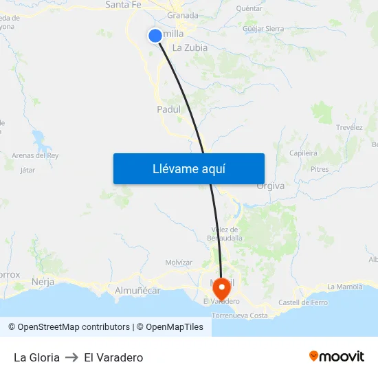 La Gloria to El Varadero map