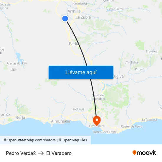 Pedro Verde2 to El Varadero map