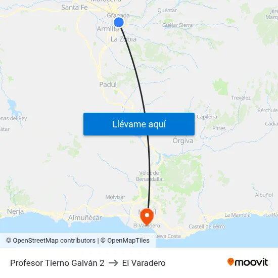 Profesor Tierno Galván 2 to El Varadero map
