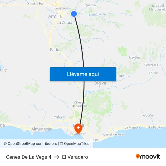 Cenes De La Vega 4 to El Varadero map