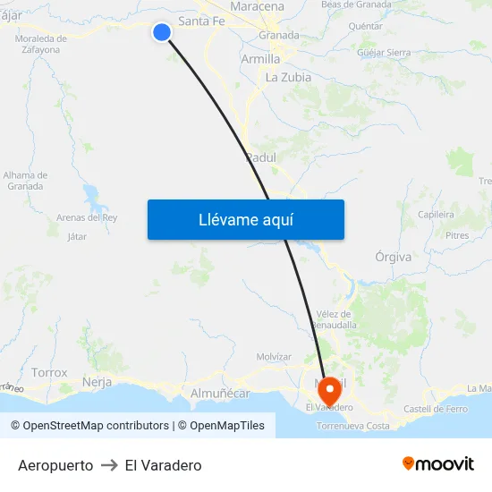 Aeropuerto to El Varadero map
