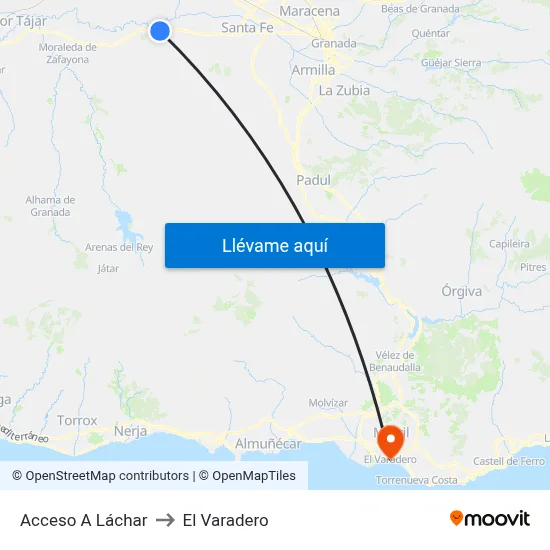 Acceso A Láchar to El Varadero map