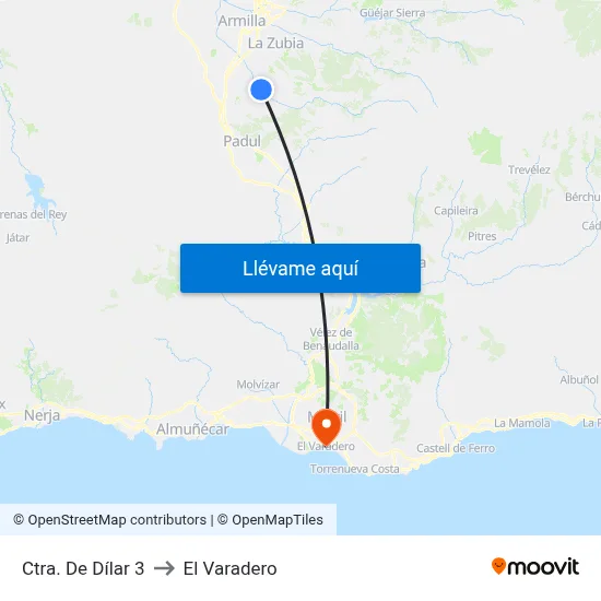 Ctra. De Dílar 3 to El Varadero map
