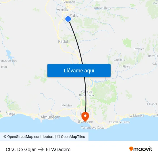 Ctra. De Gójar to El Varadero map