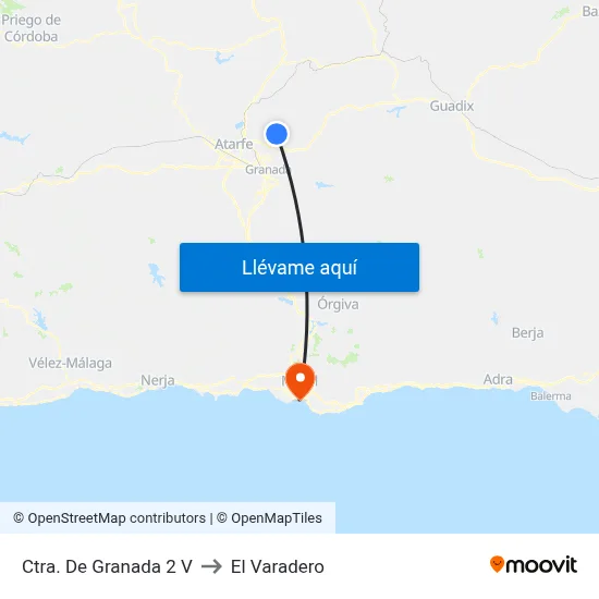Ctra. De Granada 2 V to El Varadero map