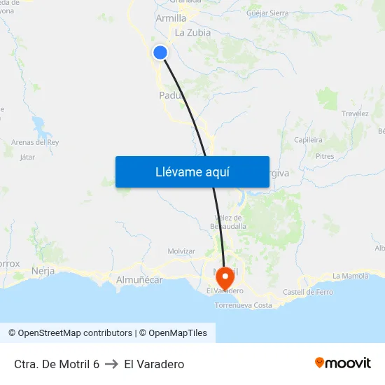 Ctra. De Motril 6 to El Varadero map