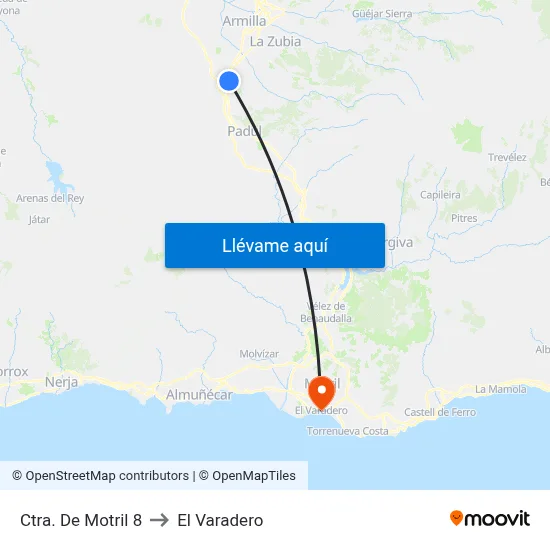 Ctra. De Motril 8 to El Varadero map