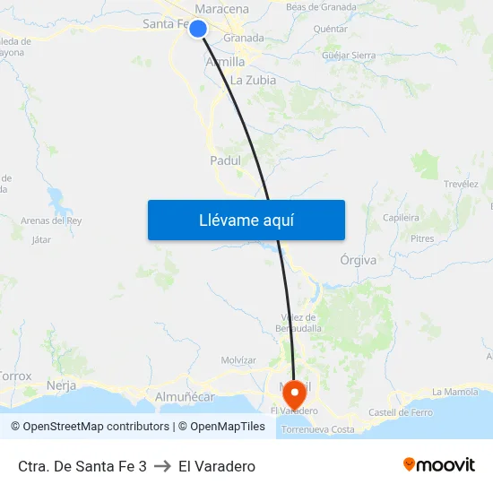 Ctra. De Santa Fe 3 to El Varadero map