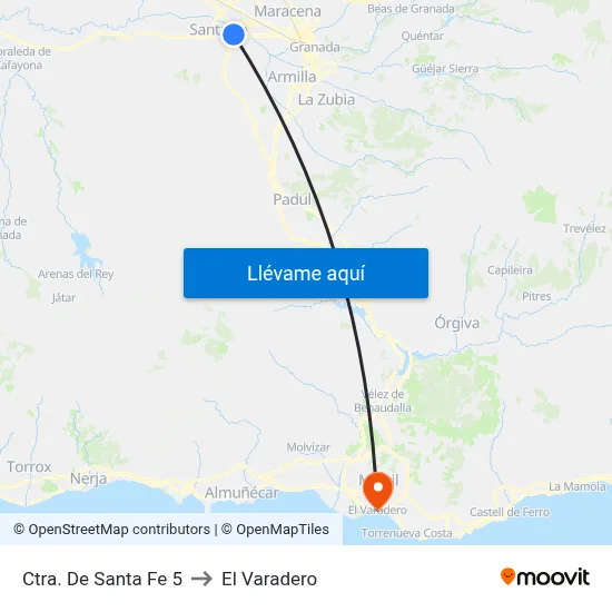 Ctra. De Santa Fe 5 to El Varadero map