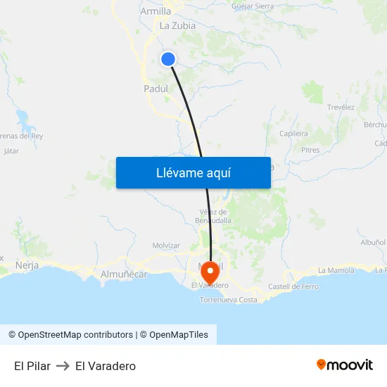 El Pilar to El Varadero map