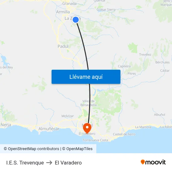 I.E.S. Trevenque to El Varadero map