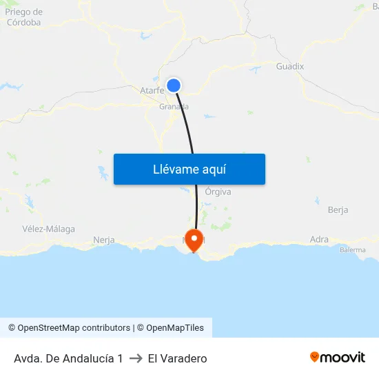 Avda. De Andalucía 1 to El Varadero map