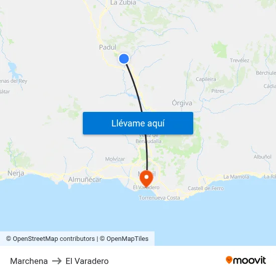 Marchena to El Varadero map