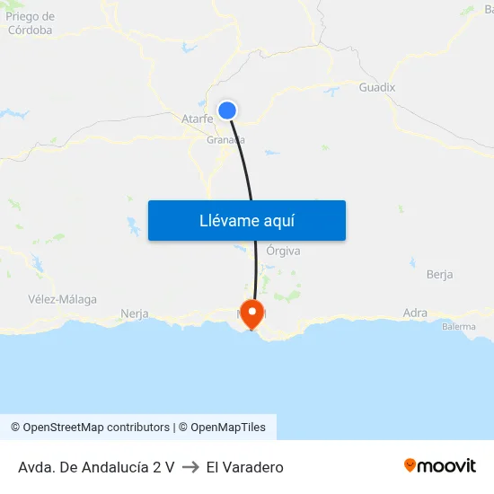 Avda. De Andalucía 2 V to El Varadero map