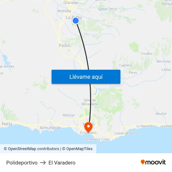 Polideportivo to El Varadero map