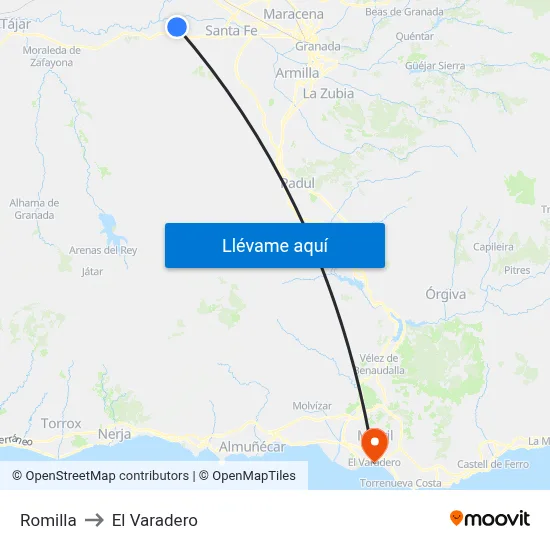 Romilla to El Varadero map
