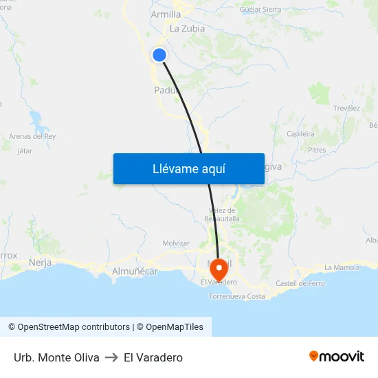 Urb. Monte Oliva to El Varadero map
