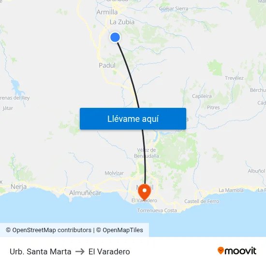 Urb. Santa Marta to El Varadero map