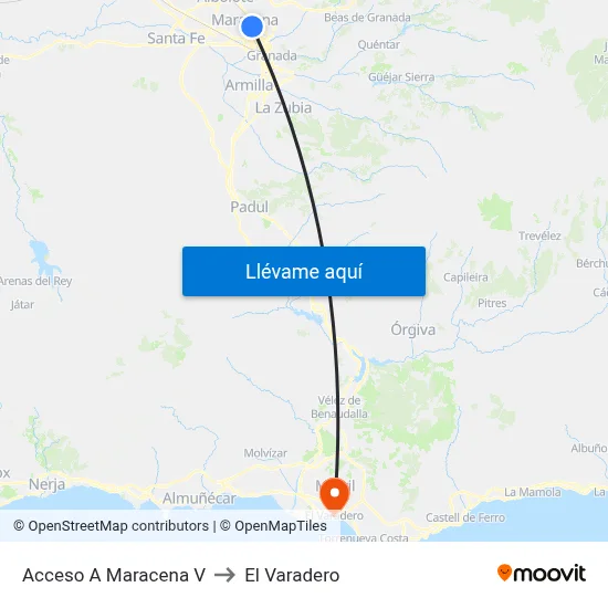 Acceso A Maracena V to El Varadero map