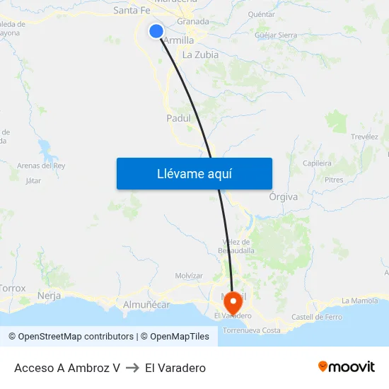 Acceso A Ambroz V to El Varadero map
