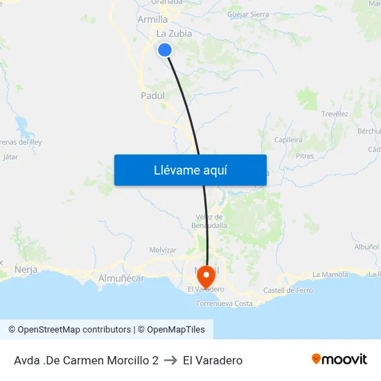 Avda .De Carmen Morcillo 2 to El Varadero map